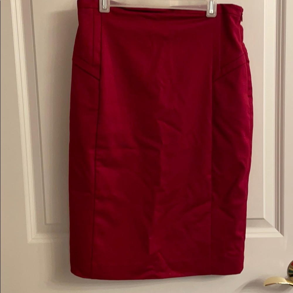 Red pencil skirt